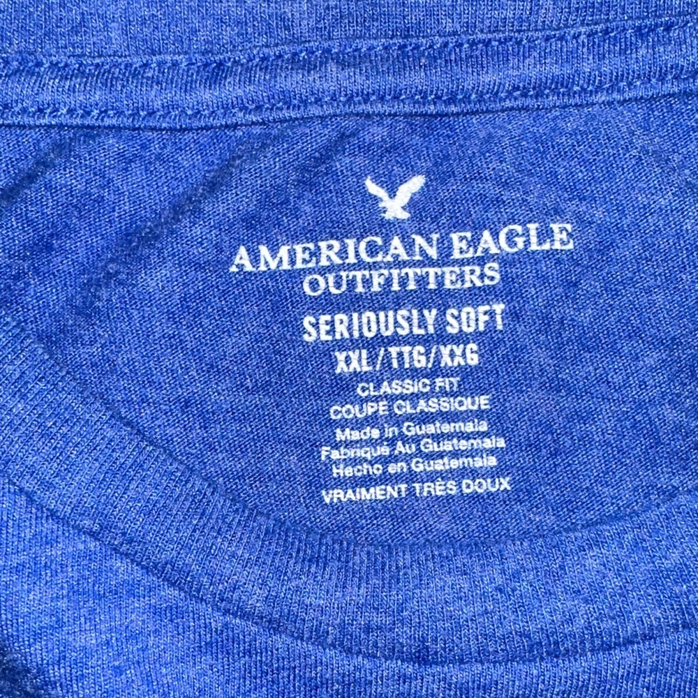 American Eagle Outfitters Royal Blue Soft Classic Fit Tee - Picture 2 of 3